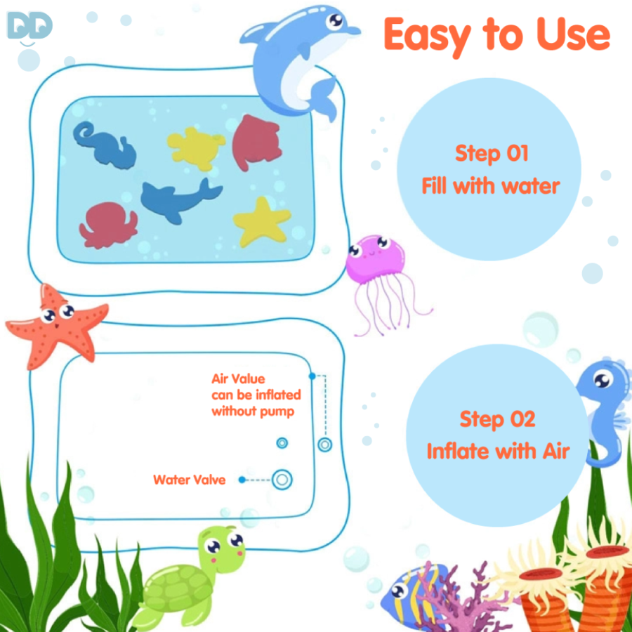 Baby Tummy Time Water Mat - Develop & Learn
