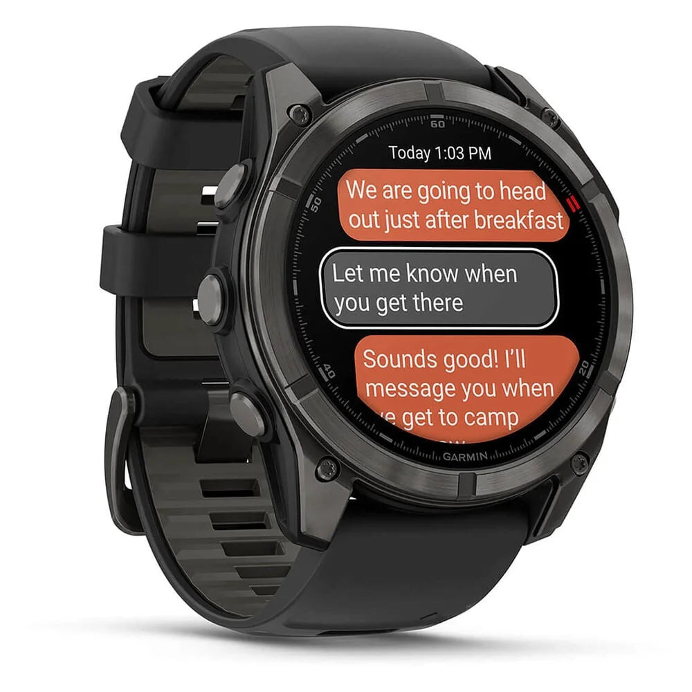 Garmin fenix 8 Pro AMOLED 51mm Carbon Grey DLC Titanium Case Black Silicon Strap Watch